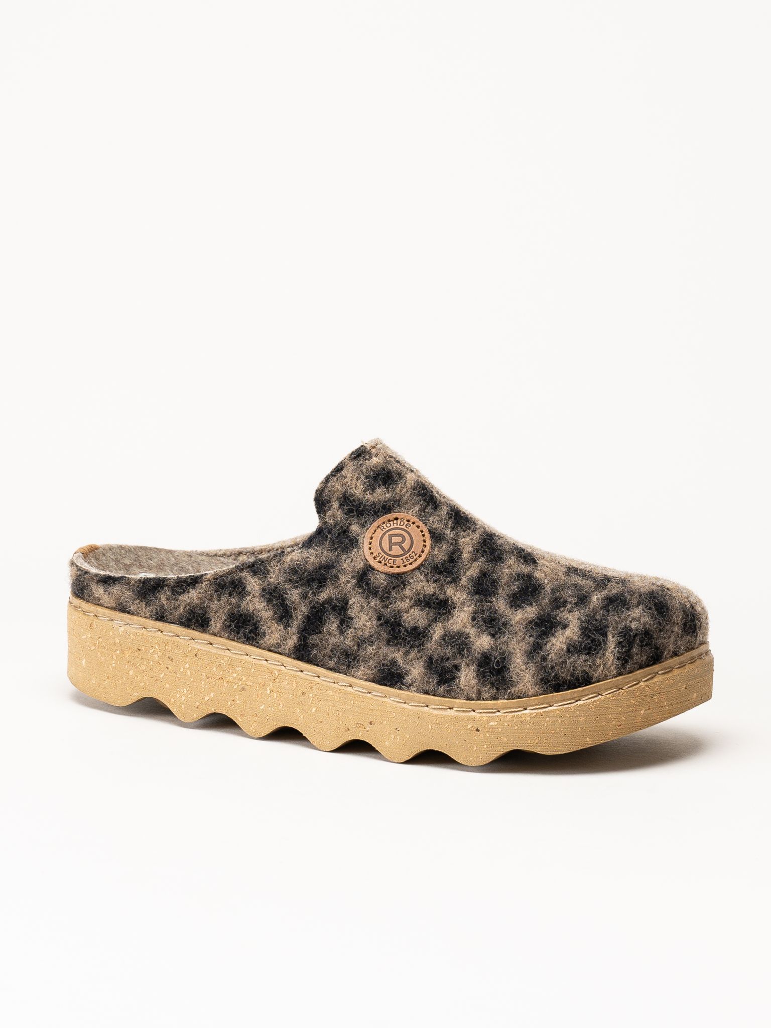 Rohde - Foggia-D - Leopardfärgade ulltofflor