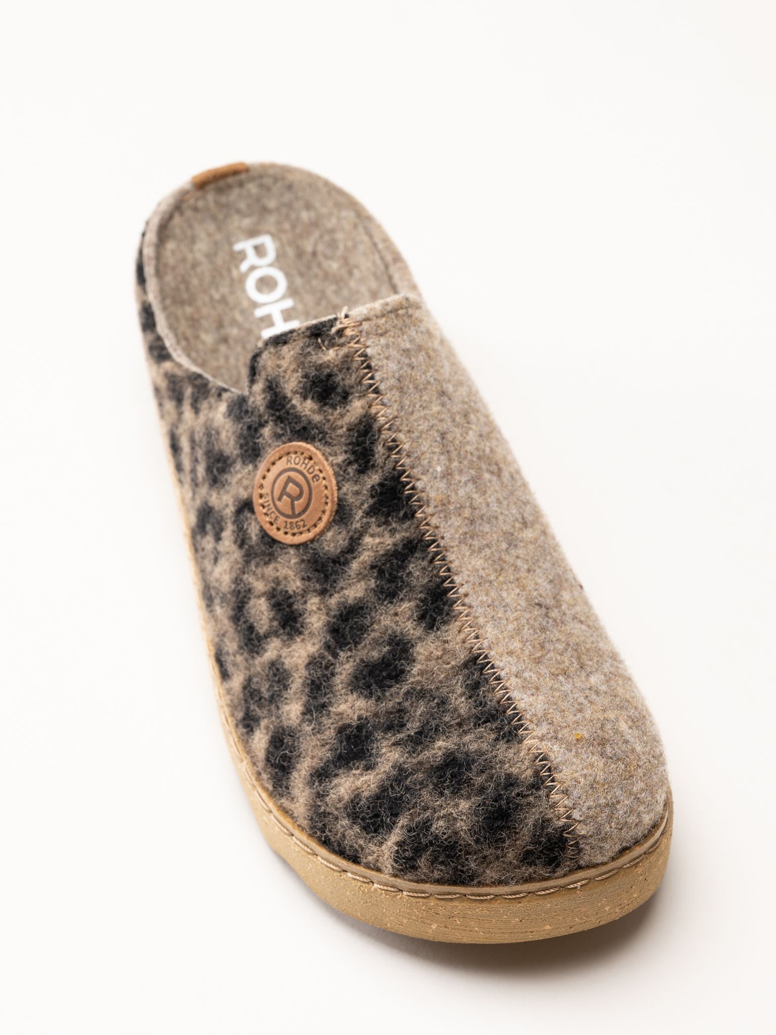Rohde - Foggia-D - Leopardfärgade ulltofflor