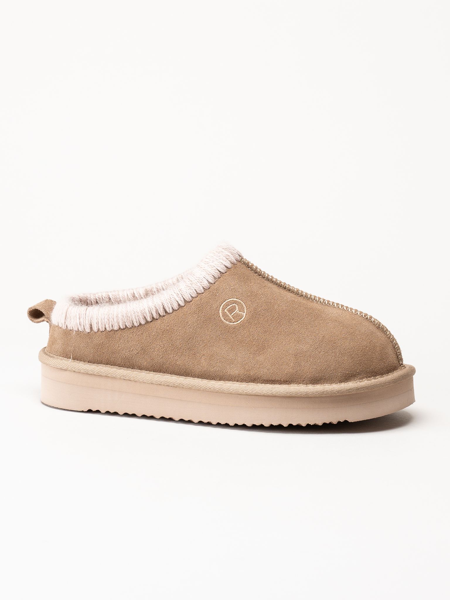 Rohde - Beige fårskinnstofflor