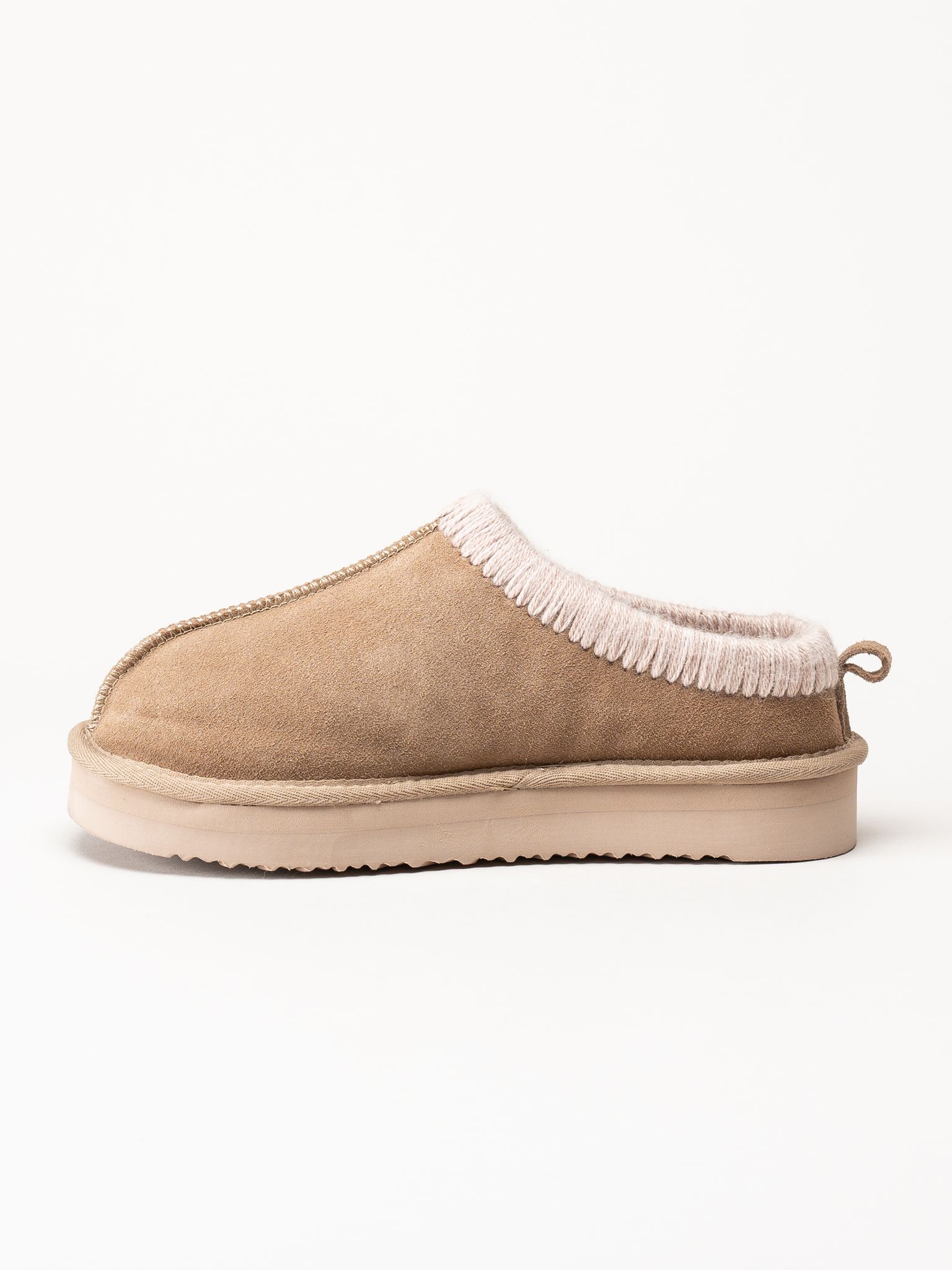 Rohde - Beige fårskinnstofflor