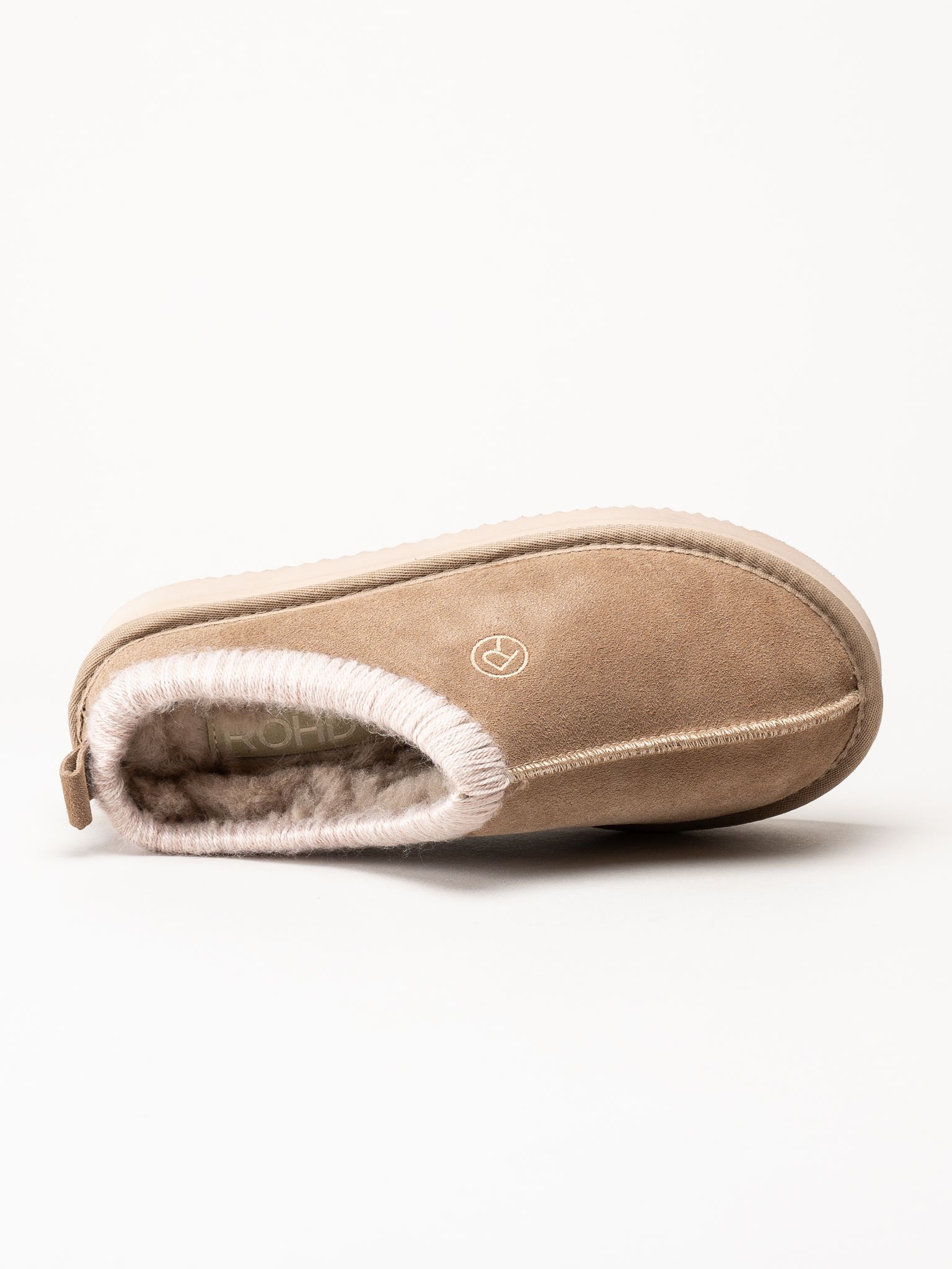 Rohde - Beige fårskinnstofflor
