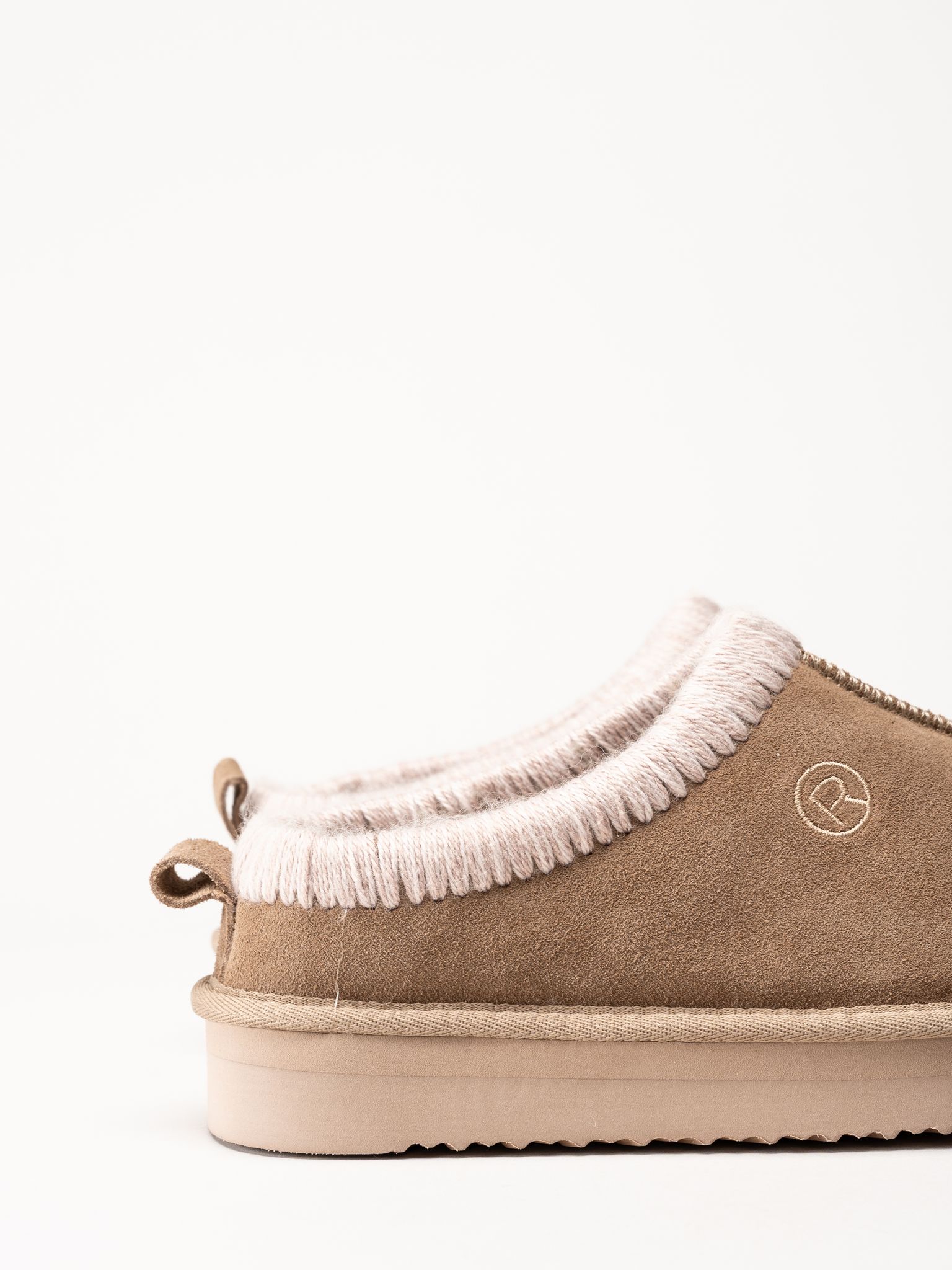 Rohde - Beige fårskinnstofflor