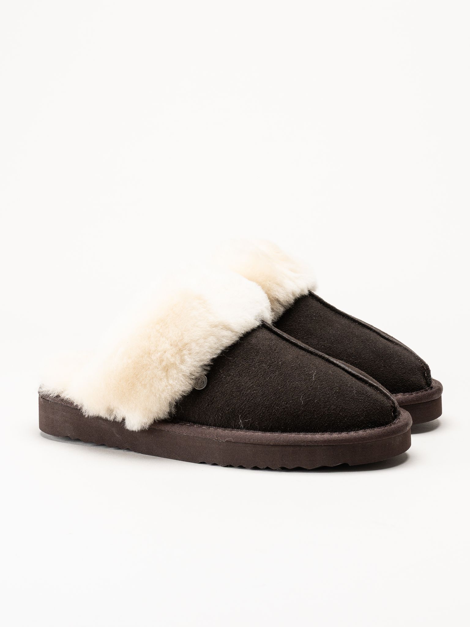 Mjuka - Astrid - Mörkbruna slip in tofflor