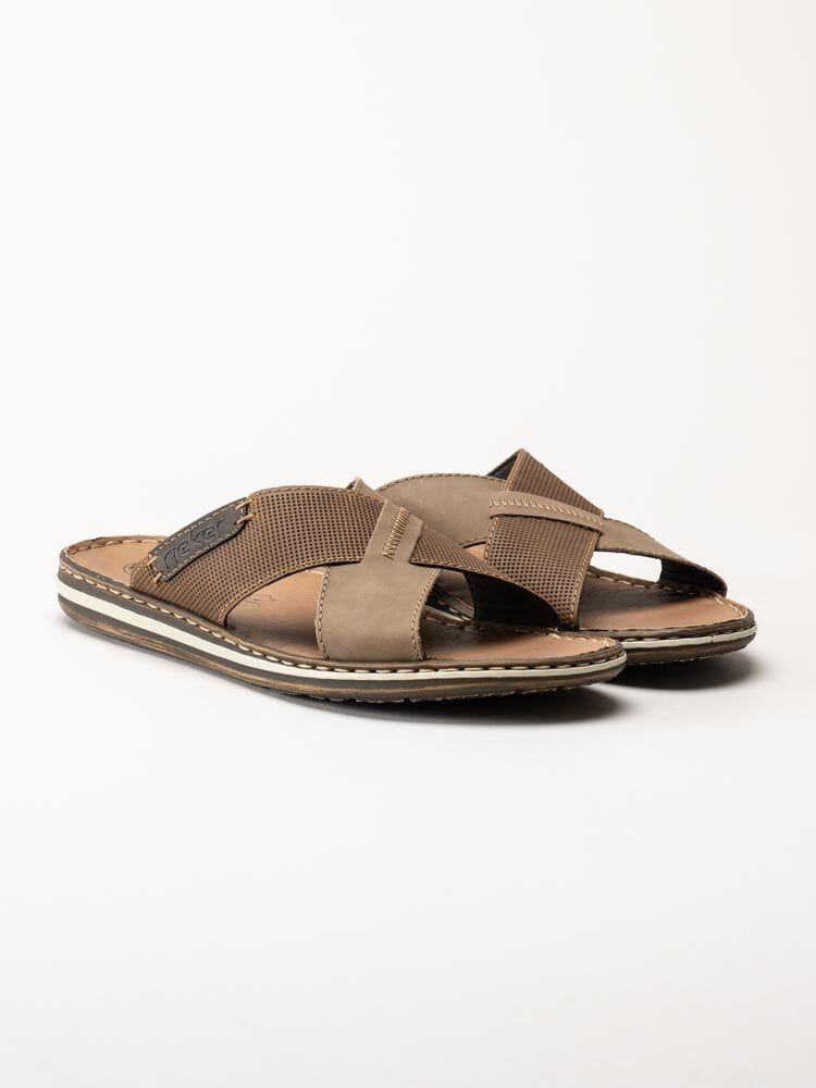 Rieker - Ljusbruna slip in sandaler