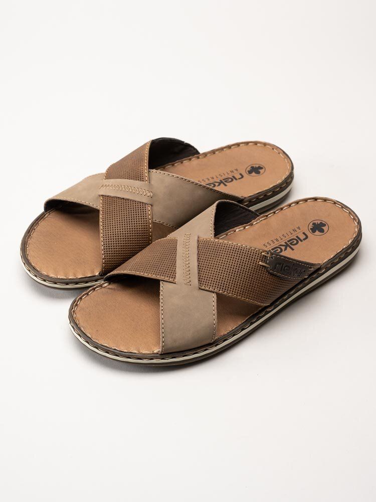 Rieker - Ljusbruna slip in sandaler