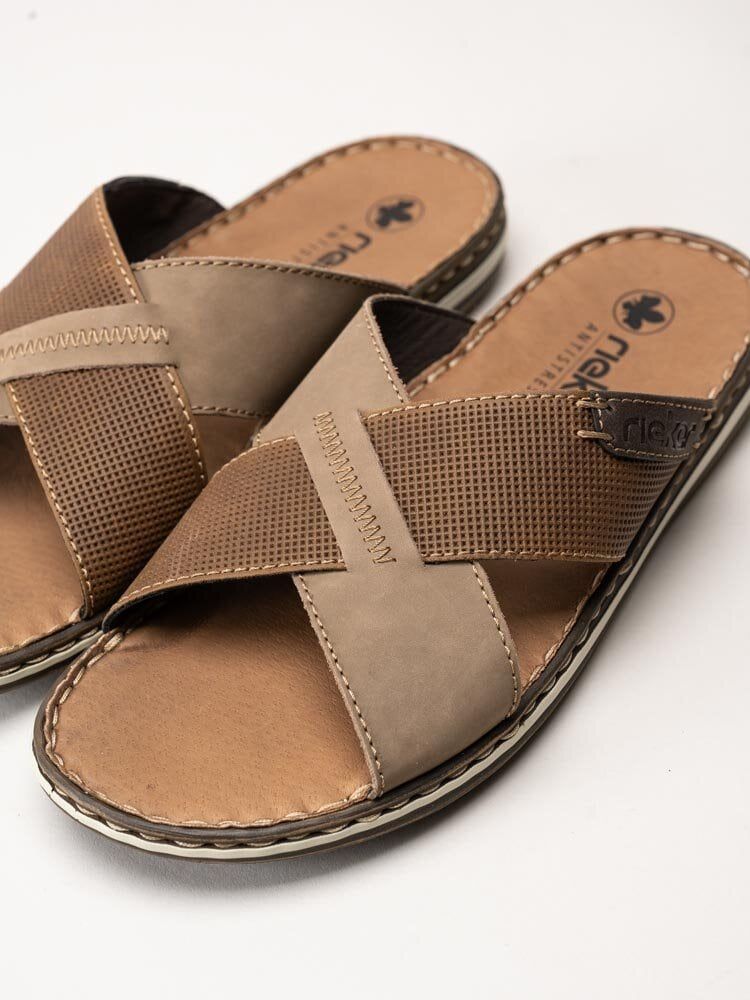 Rieker - Ljusbruna slip in sandaler