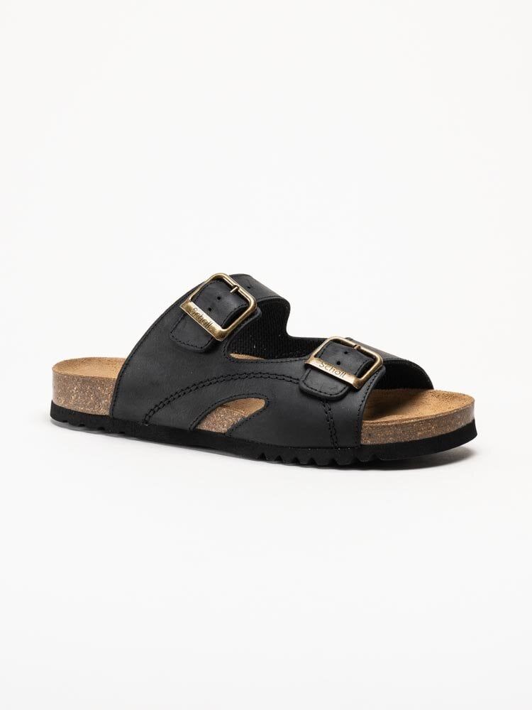 Scholl - Moldava AD - Svarta slip in sandaler i oljad nubuck