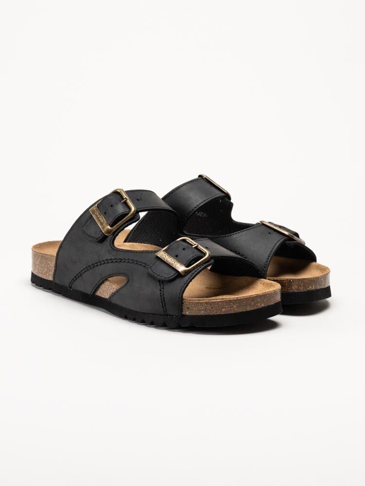 Scholl - Moldava AD - Svarta slip in sandaler i oljad nubuck