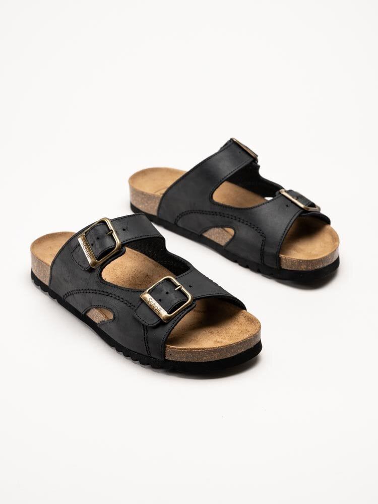 Scholl - Moldava AD - Svarta slip in sandaler i oljad nubuck