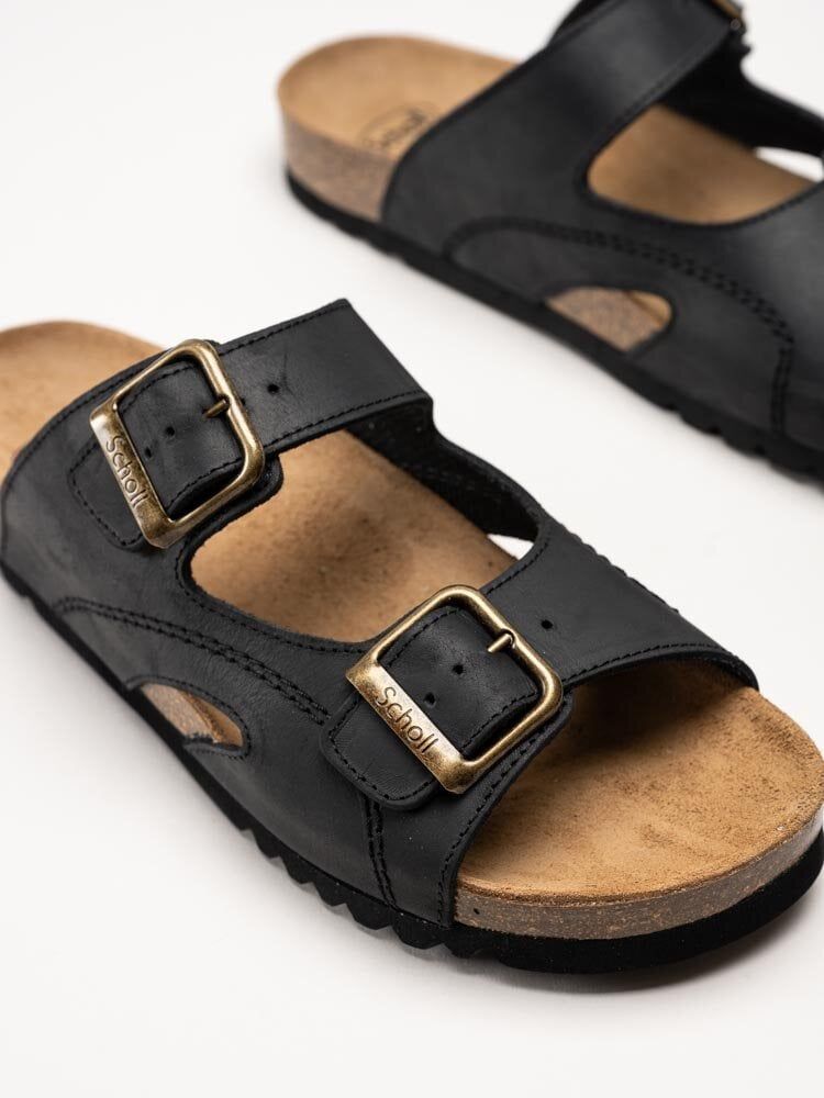 Scholl - Moldava AD - Svarta slip in sandaler i oljad nubuck