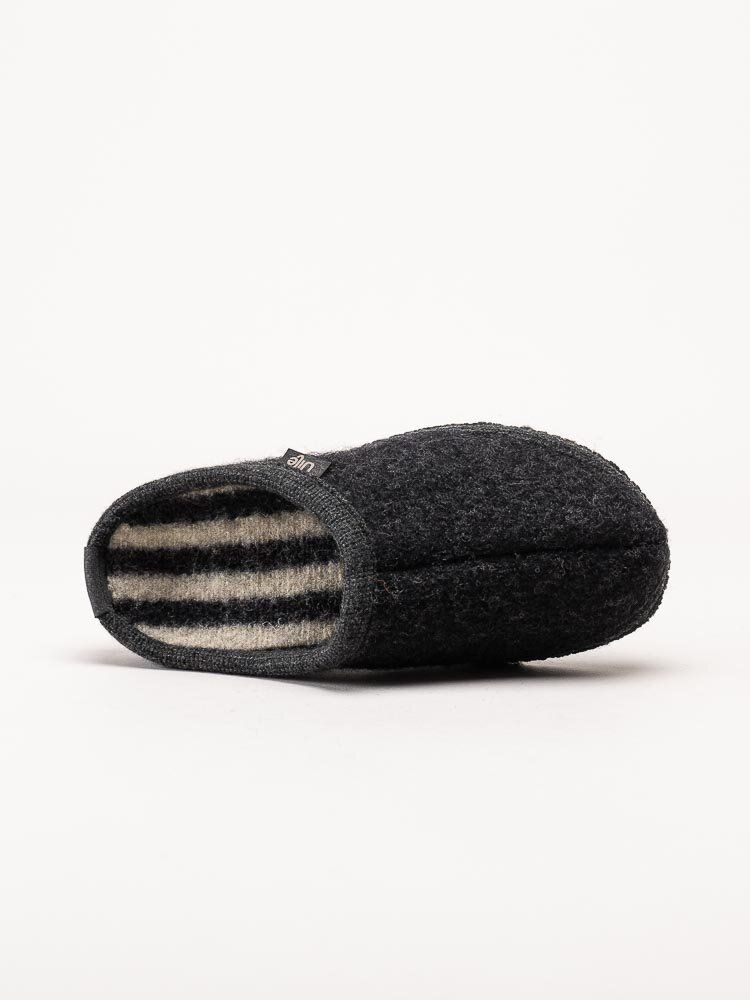 Ulle - Ulle Stripe - Svarta slip in tofflor i ull