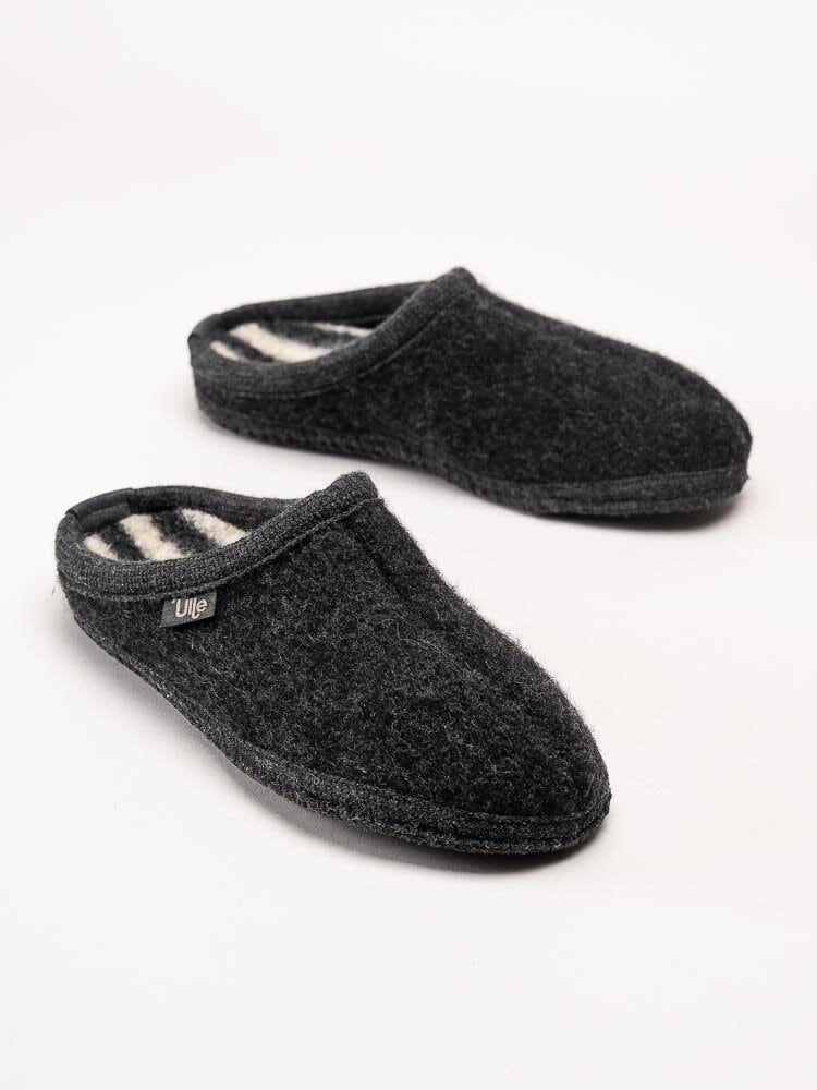 Ulle - Ulle Stripe - Svarta slip in tofflor i ull