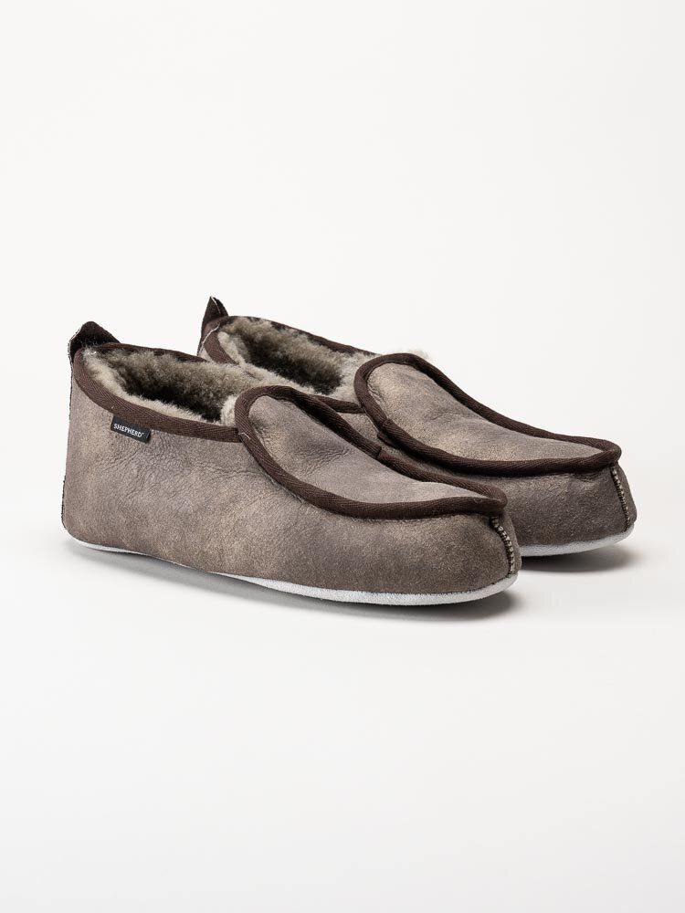 Shepherd - Malte - Bruna slip on fårskinnstofflor