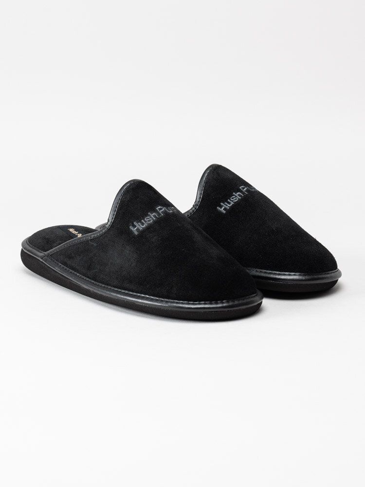 Hush Puppies - Mens Marco - Svarta slip in tofflor i mocka