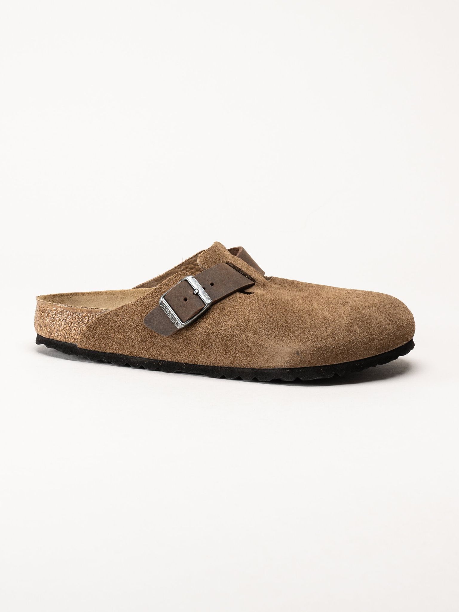 Birkenstock - Arizona Boston suede regular - Bruna slip-in sandaler i mocka