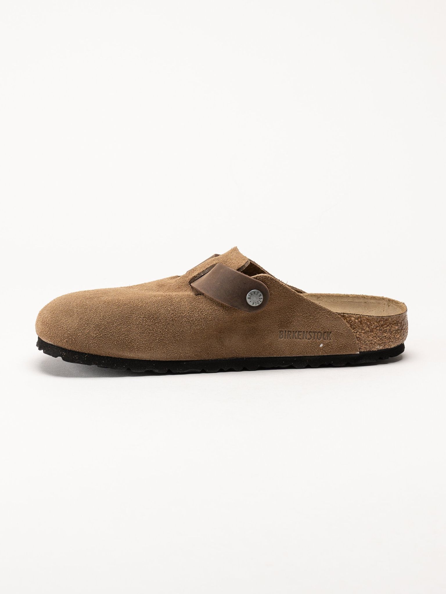 Birkenstock - Arizona Boston suede regular - Bruna slip-in sandaler i mocka