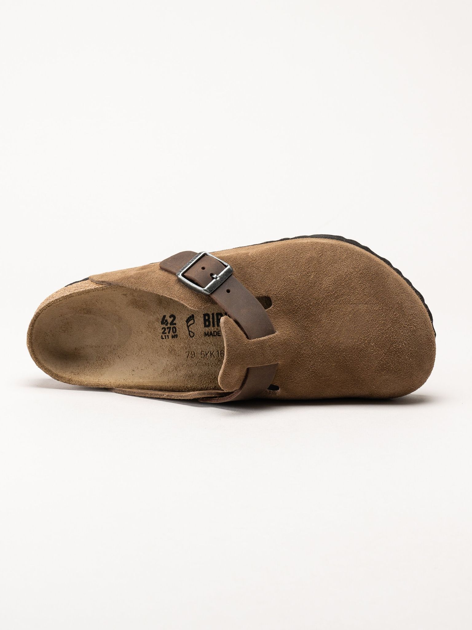 Birkenstock - Arizona Boston suede regular - Bruna slip-in sandaler i mocka