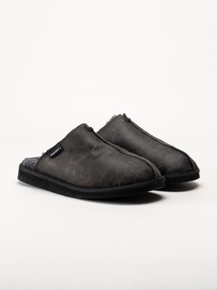 Shepherd - Hugo - Svarta slip in fårskinnstofflor