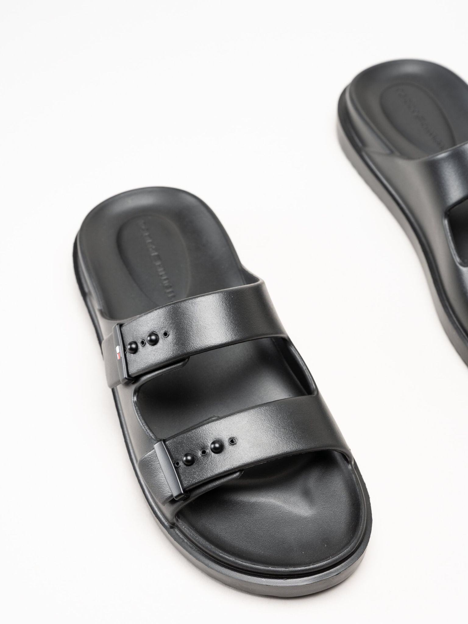Tommy Hilfiger - Light Pool Slider - Svarta slip in sandaler