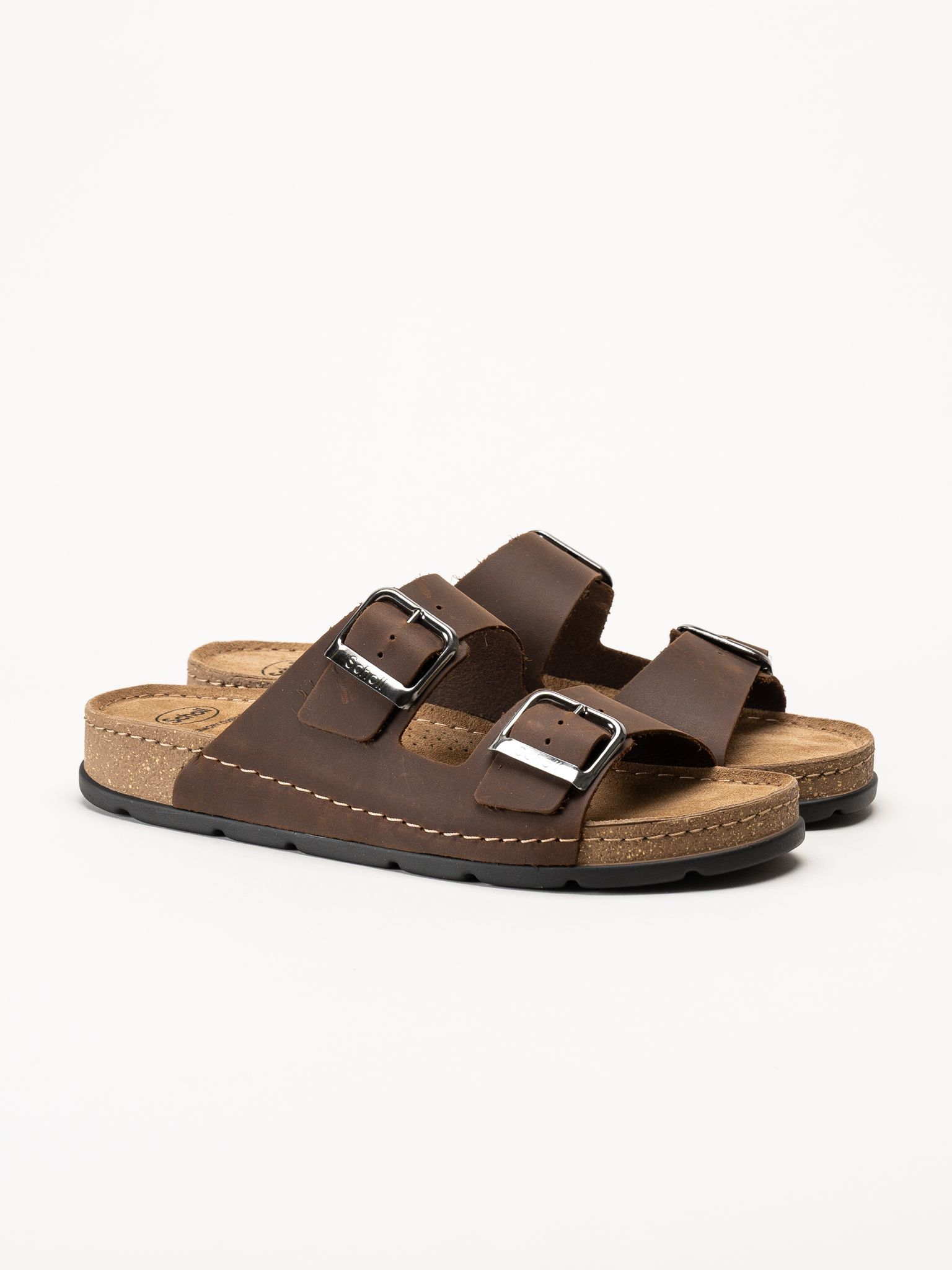 Scholl - Bora 2 Buckles - Mörkbruna sandaler