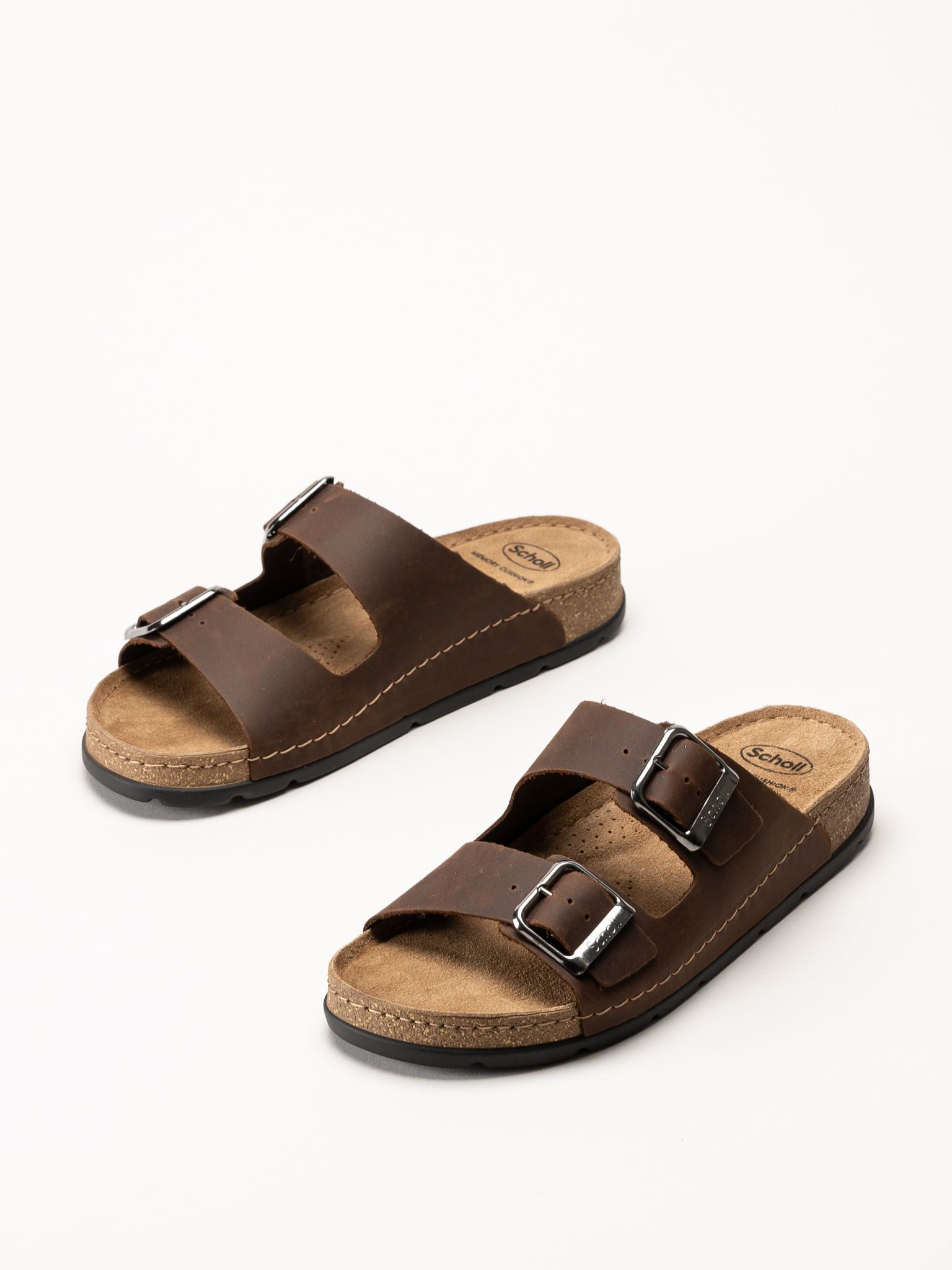 Scholl - Bora 2 Buckles - Mörkbruna sandaler