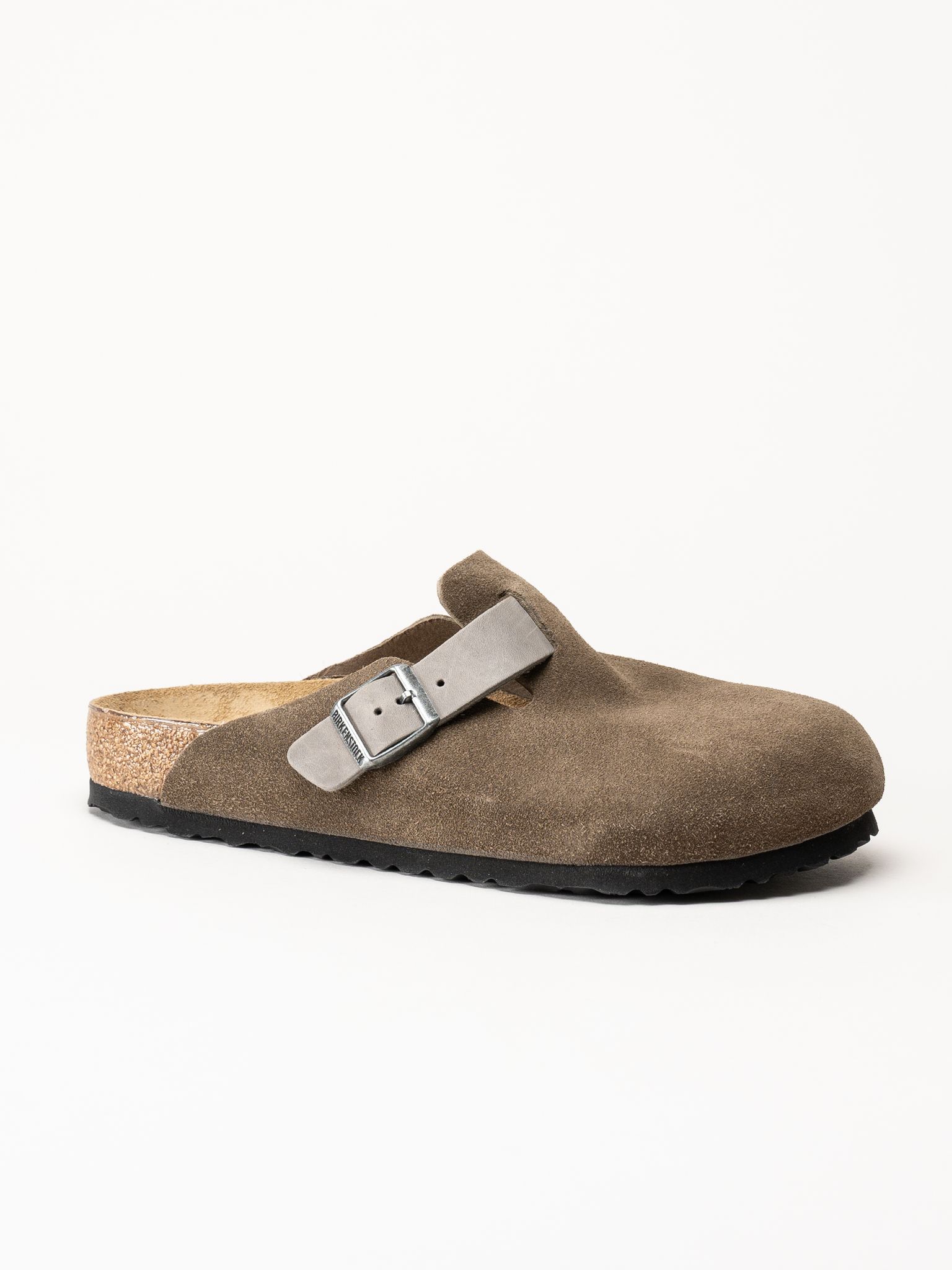Birkenstock - Boston - Gråbruna slip-in sandaler