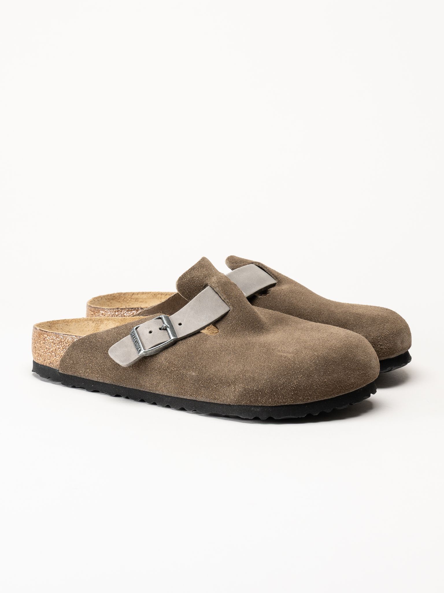 Birkenstock - Boston - Gråbruna slip-in sandaler