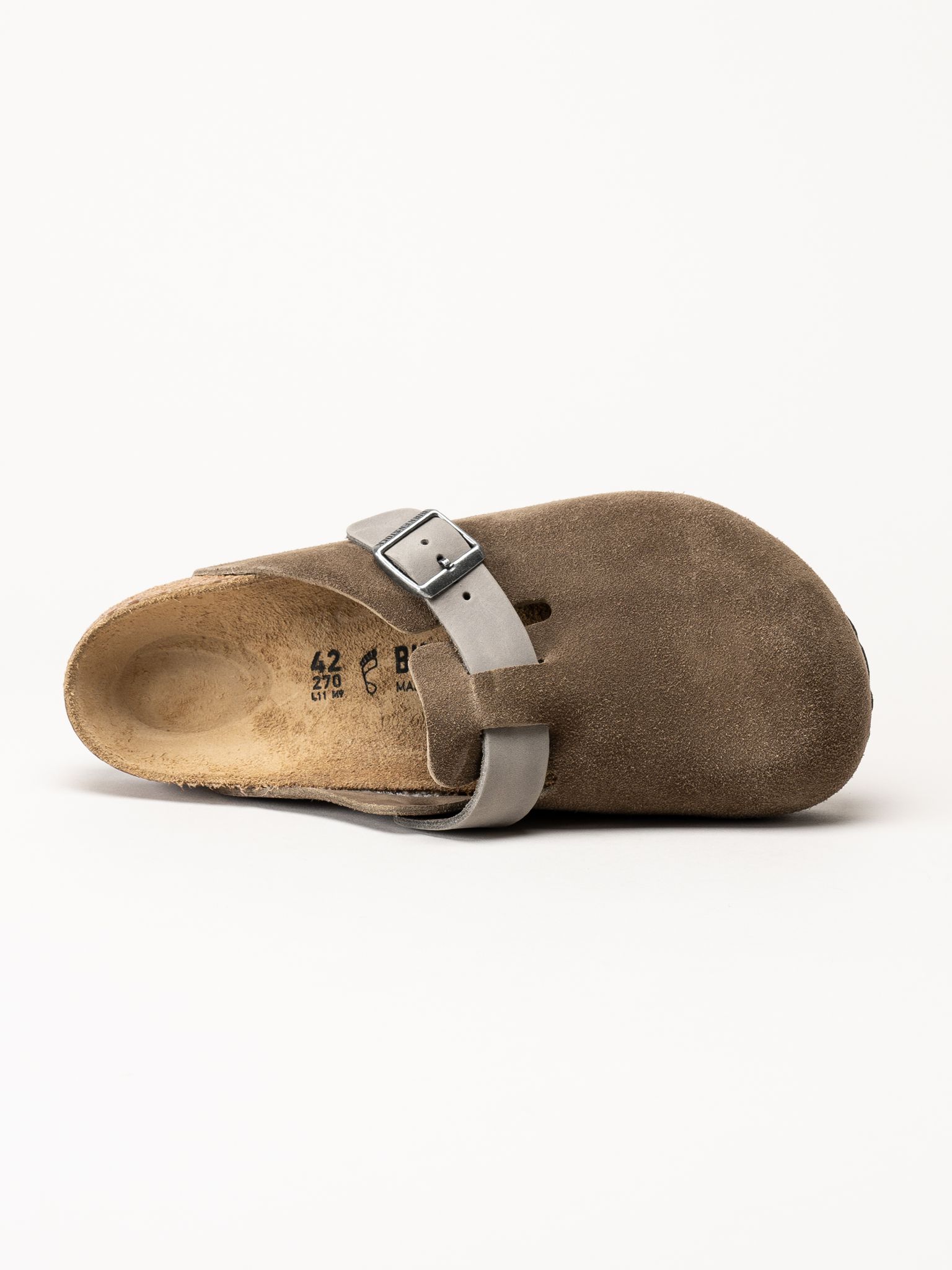 Birkenstock - Boston - Gråbruna slip-in sandaler