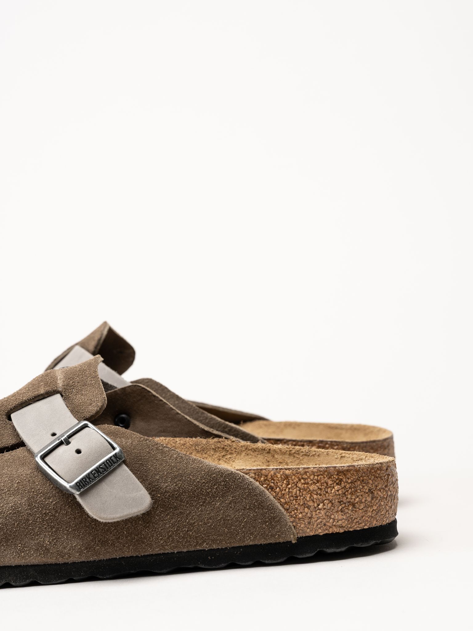 Birkenstock - Boston - Gråbruna slip-in sandaler