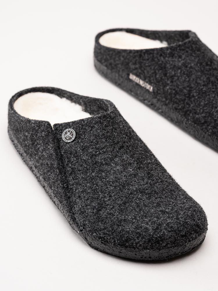 Birkenstock - Zermatt - Mörkgrå ulltofflor