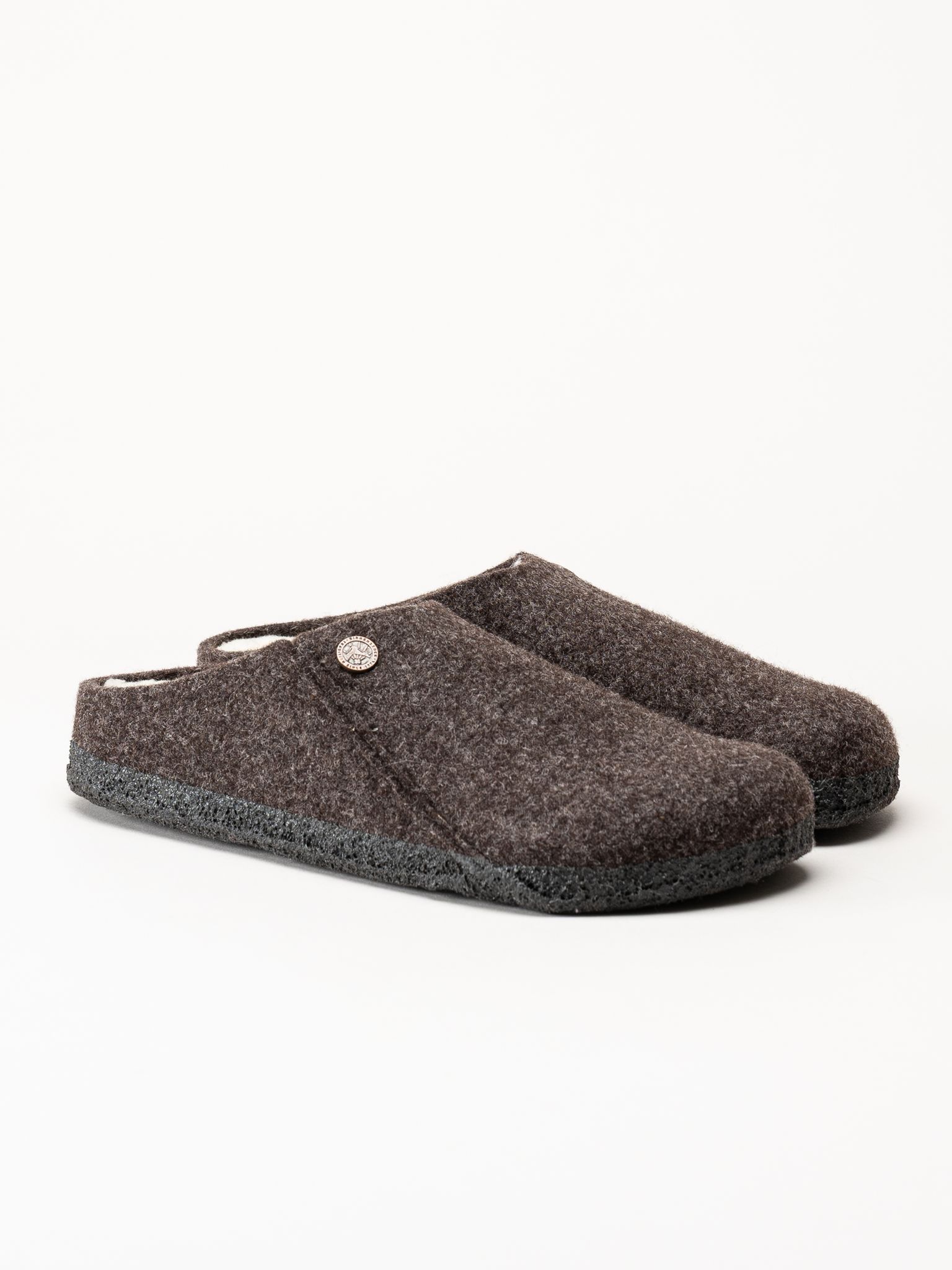 Birkenstock - Zermatt - Mörkbruna ulltofflor