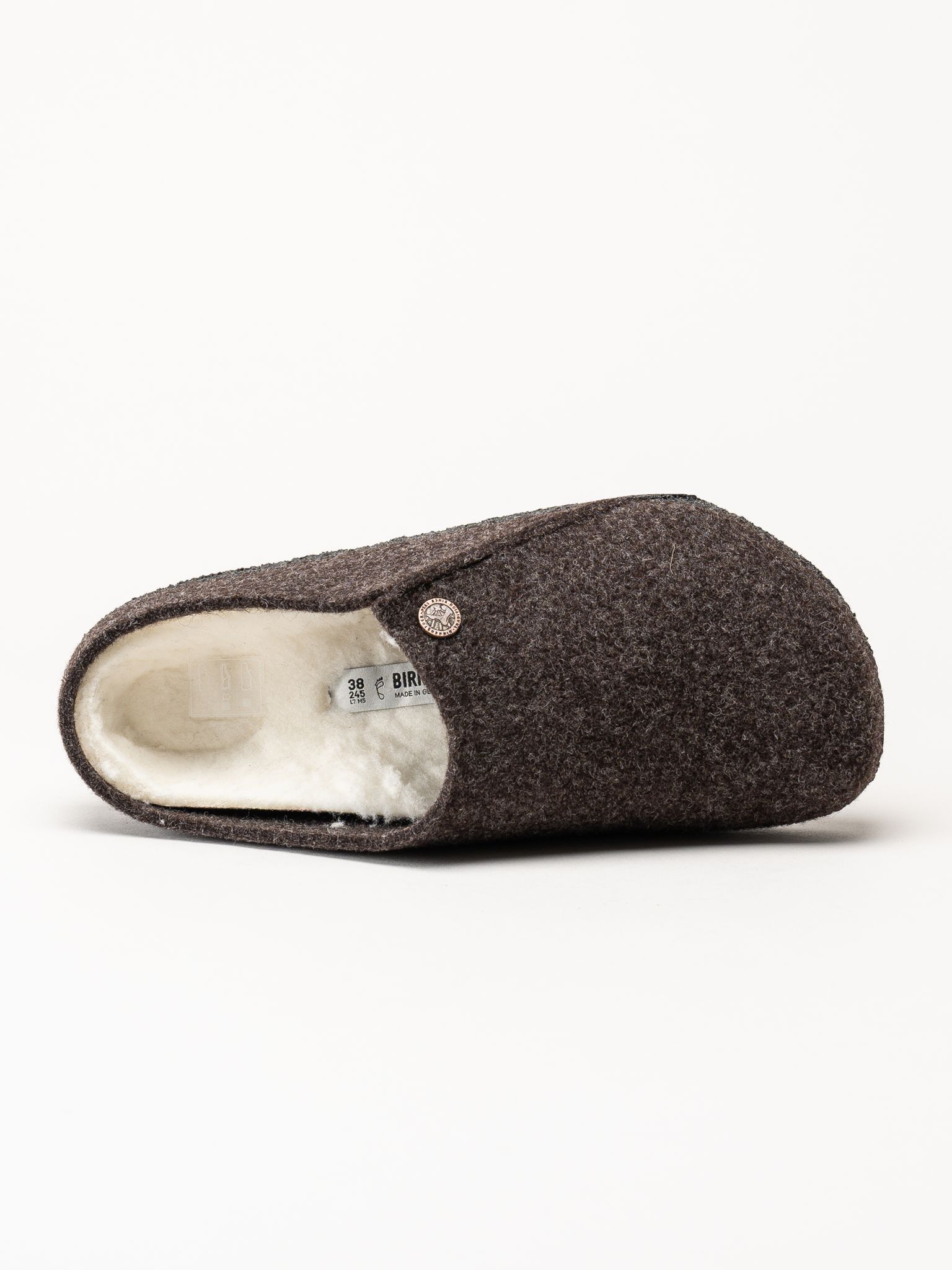 Birkenstock - Zermatt - Mörkbruna ulltofflor