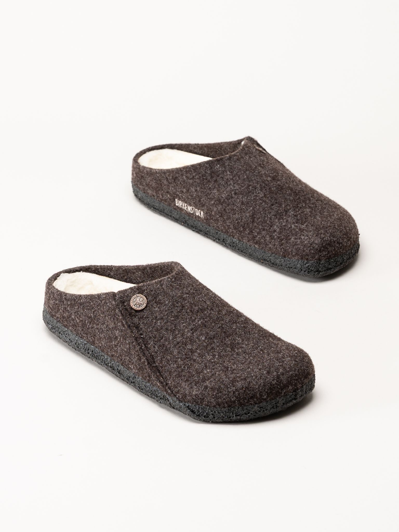 Birkenstock - Zermatt - Mörkbruna ulltofflor