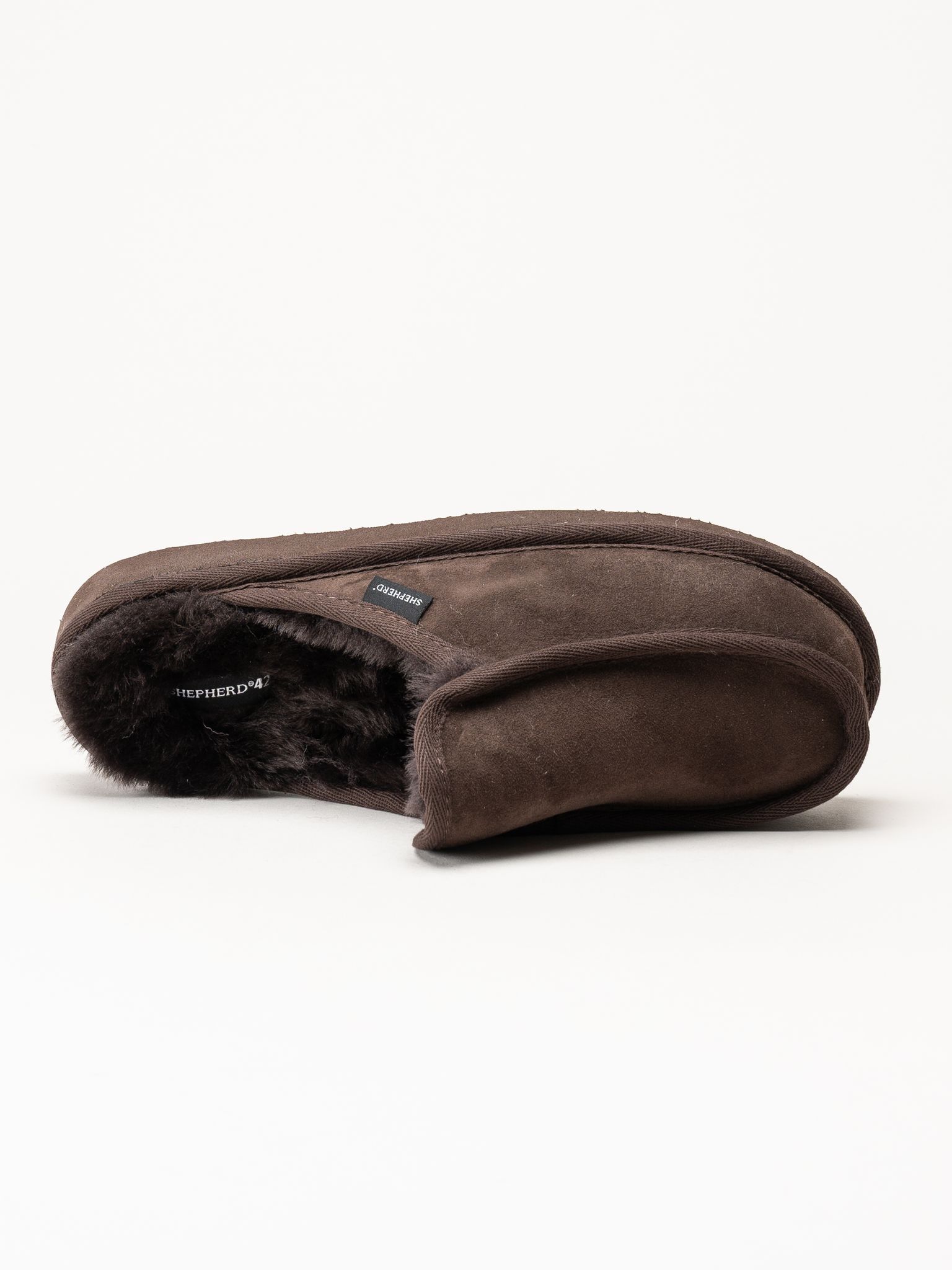 Shepherd - Wilmer - Mörkbruna fårskinnstofflor