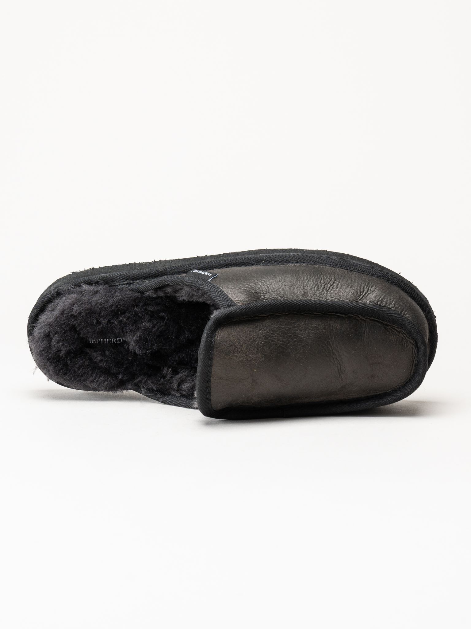 Shepherd - Wilmer - Svarta fårskinnstofflor