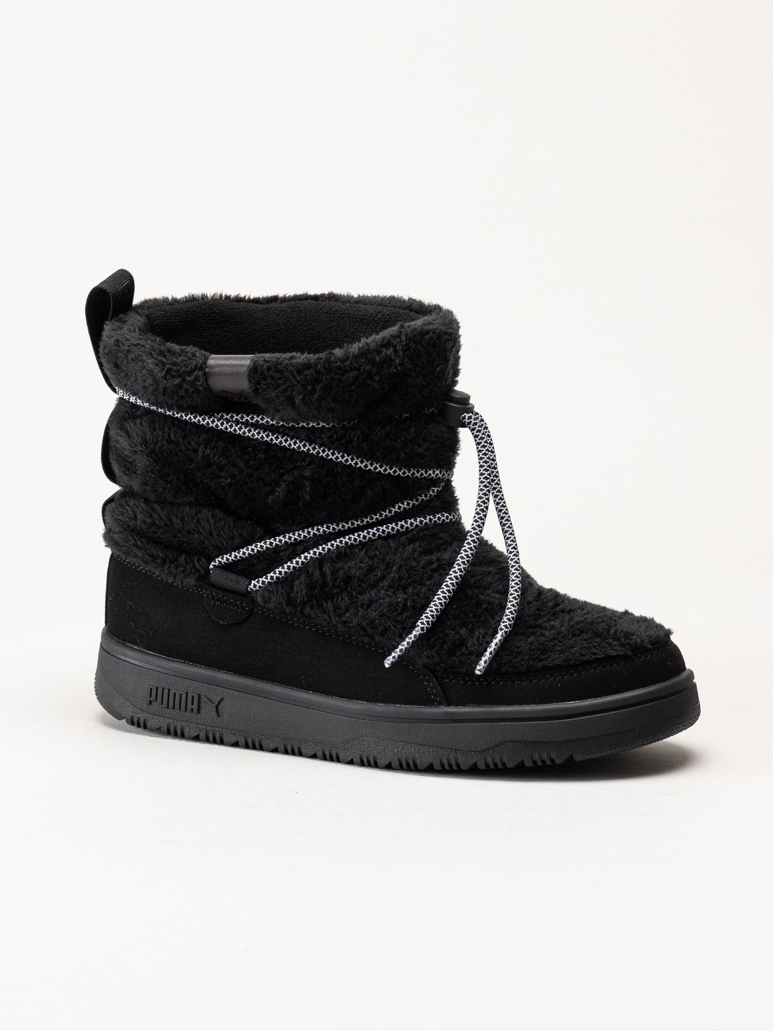 Puma - Snowbae Suede Wns - Svarta boots i fuskpäls