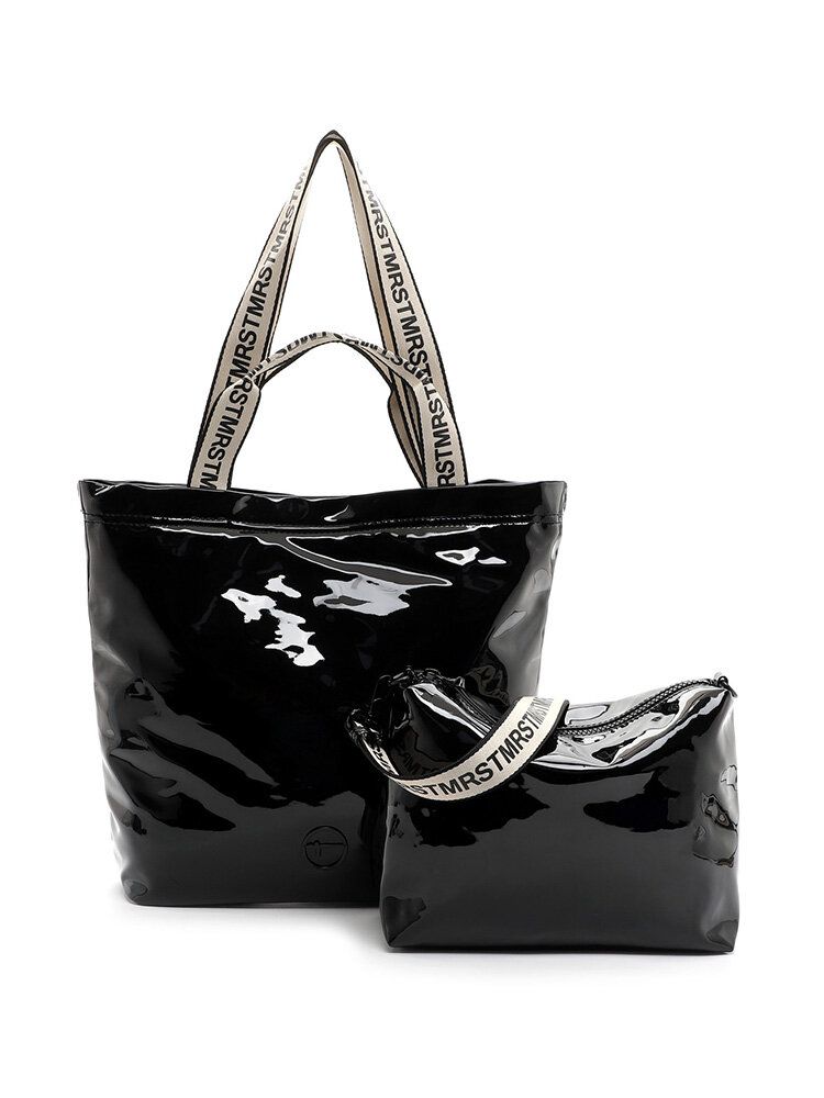 Tamaris bags - Anica - Svart 2 in 1 tote i lack
