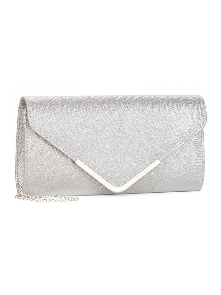 Tamaris bags - Amalia - Silvermetallic kuvertväska i skinnimitation