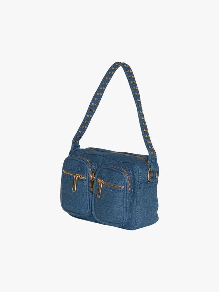 Noella - Kendra Denim - Blå axelremsväska i jeanstyg