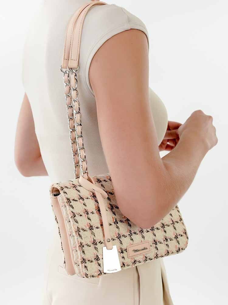 Tamaris bags - Amiee - Hundtandsmönstrad axelremsväska i textil