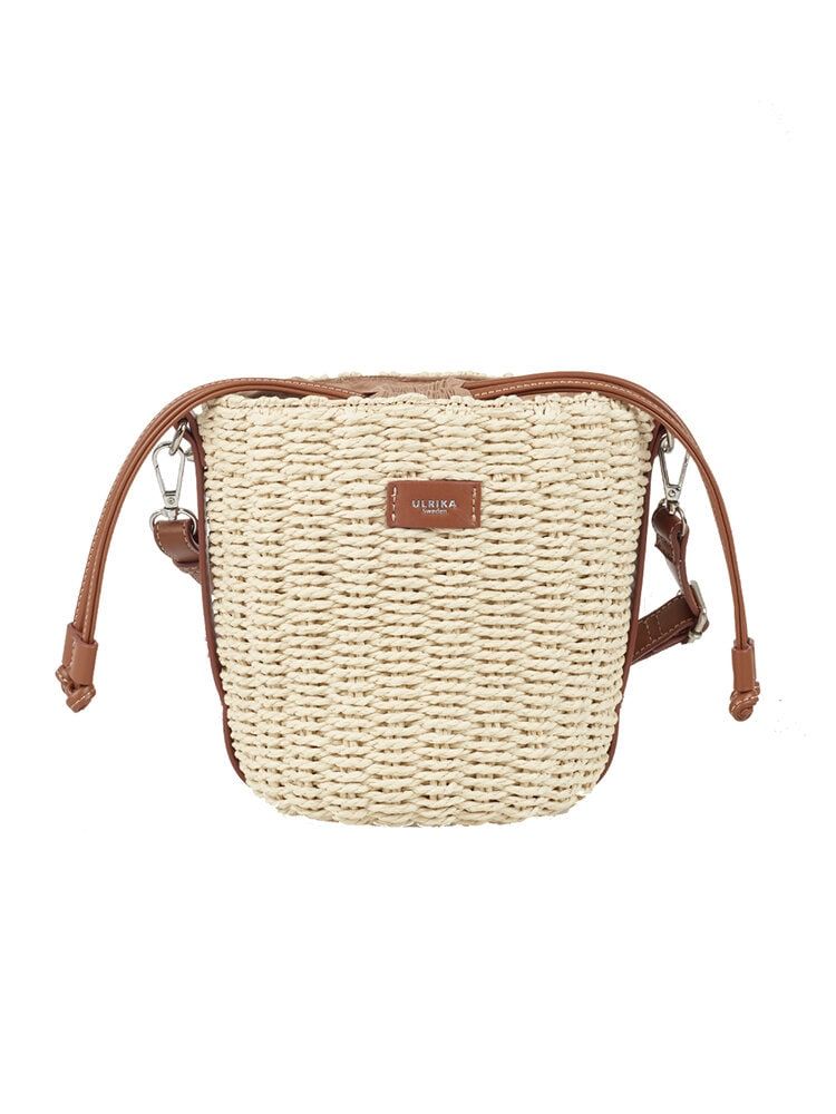 Ulrika Design - Basket Hink - Ljusbeige hink-korg i flätad rep-design