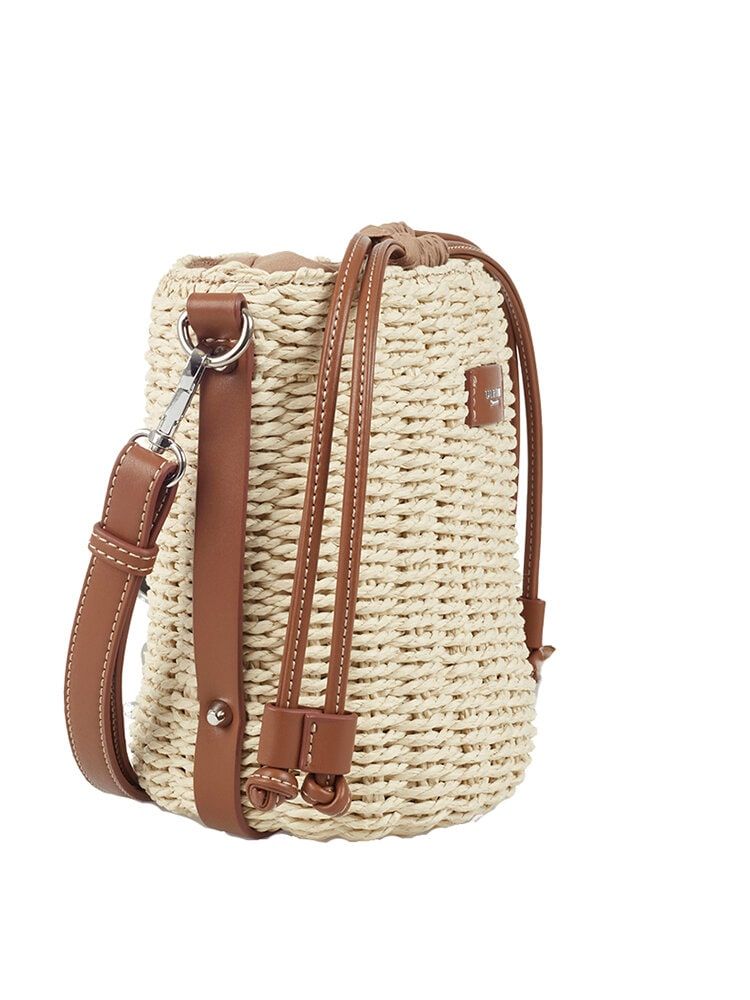 Ulrika Design - Basket Hink - Ljusbeige hink-korg i flätad rep-design