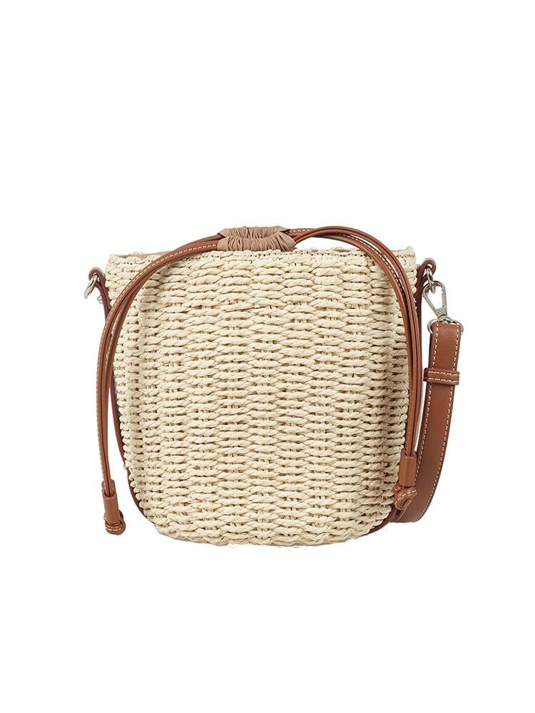 Ulrika Design - Basket Hink - Ljusbeige hink-korg i flätad rep-design