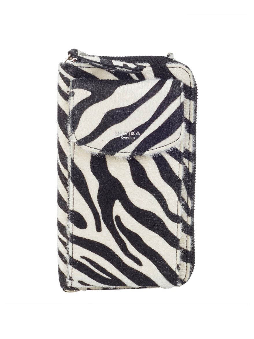 Ulrika Design - Phone Mobilväska - Vit/Svart mobilväska med silverdetaljer