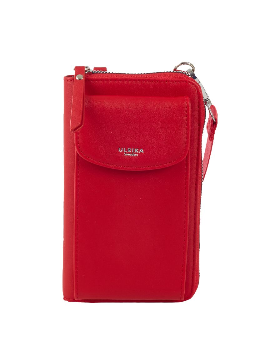 Ulrika Design - Phone Mobilväska - Röd mobilväska med silverdetaljer