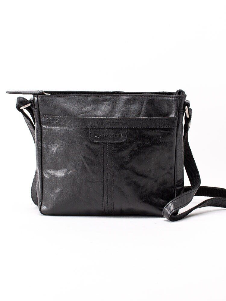 Springfield - Svart axelremsväska i skinn