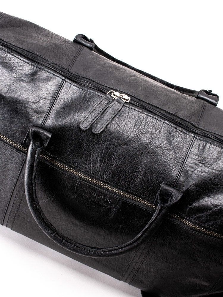 Springfield - Svart weekend bag i skinn
