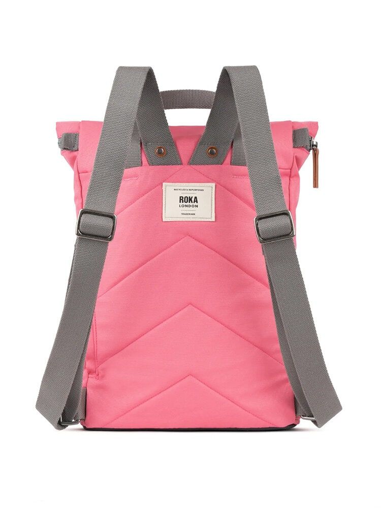ROKA - Finchley A Recycled Canvas - Rosa medium ryggsäck i canvas
