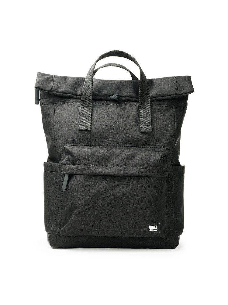 ROKA - Canfield B Recycled Canvas - Svart medium ryggsäck i canvas