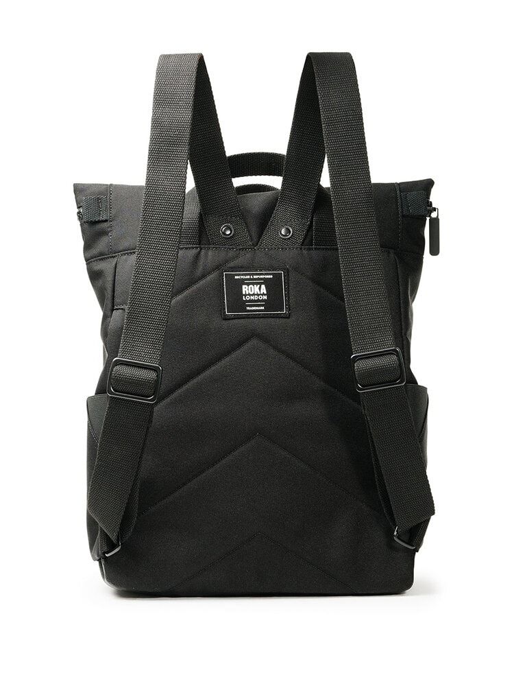 ROKA - Canfield B Recycled Canvas - Svart medium ryggsäck i canvas